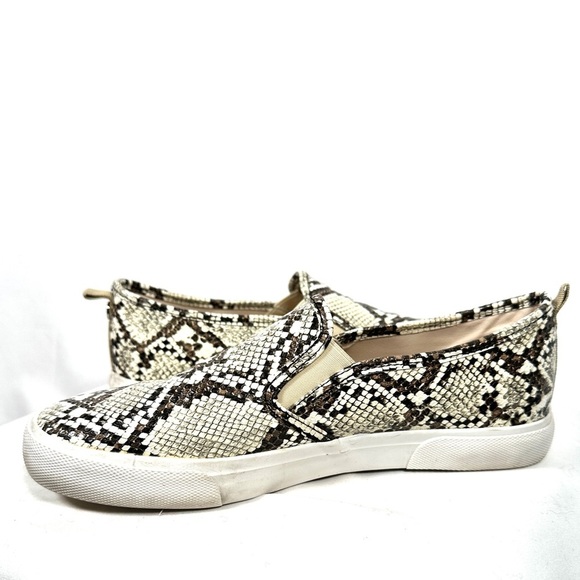 Tommy Bahama Faux Snakeskin Slip-On Sneakers Neutral Casualcore Size 10 Resort - Picture 10 of 12